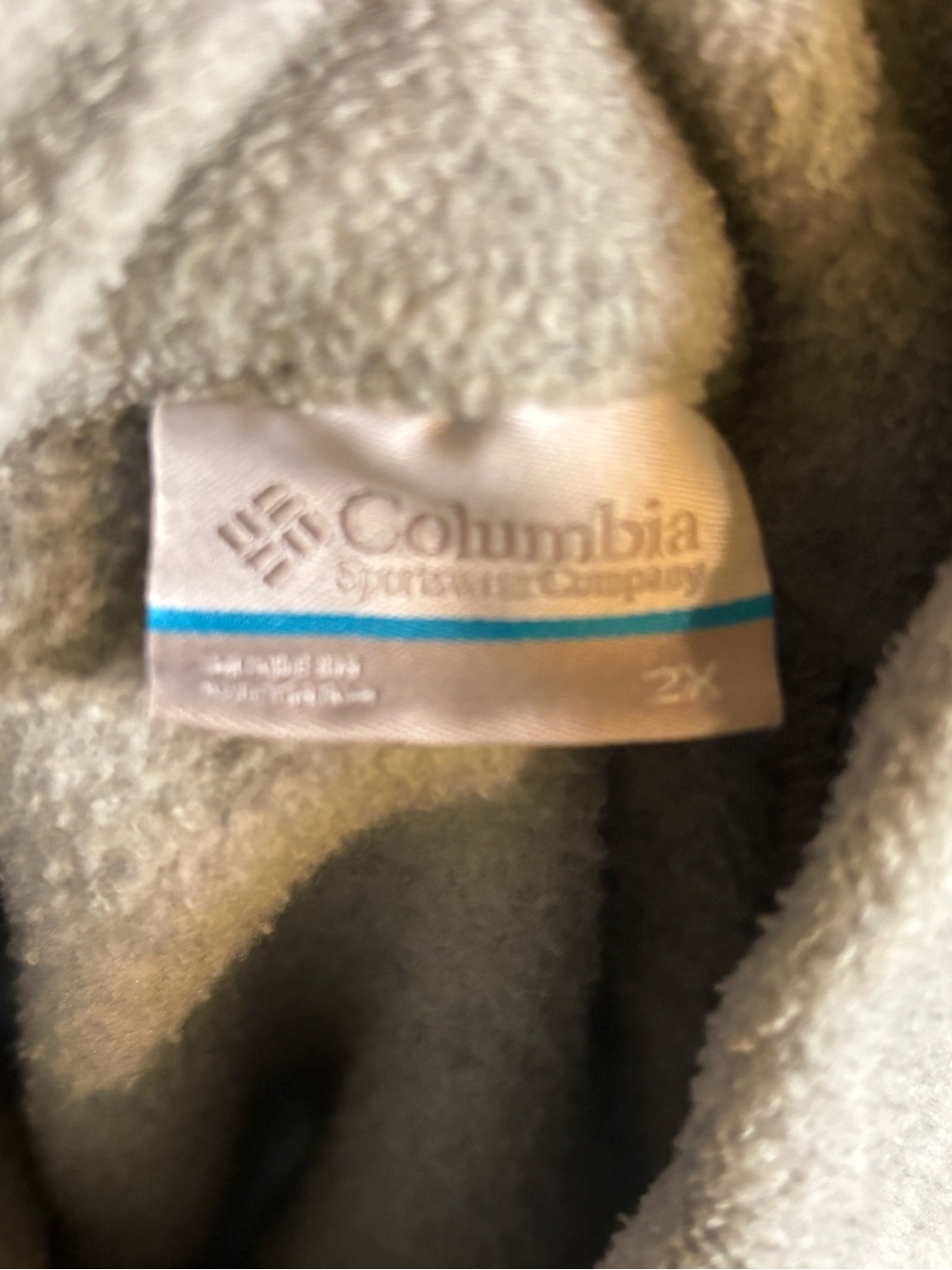 Columbia Gray Fleece Jacket with Teal Accent - Picture 2 of 2